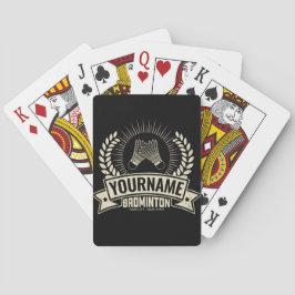 Baraja De Cartas Nombre del jugador de Badminton personalizado Racq