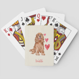 Baraja De Cartas Nombre del Mascota personalizado del perro Cocker 