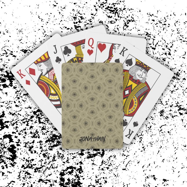 Baraja De Cartas Nombre del monograma Patrón negro y beige | (Subido por el creador)