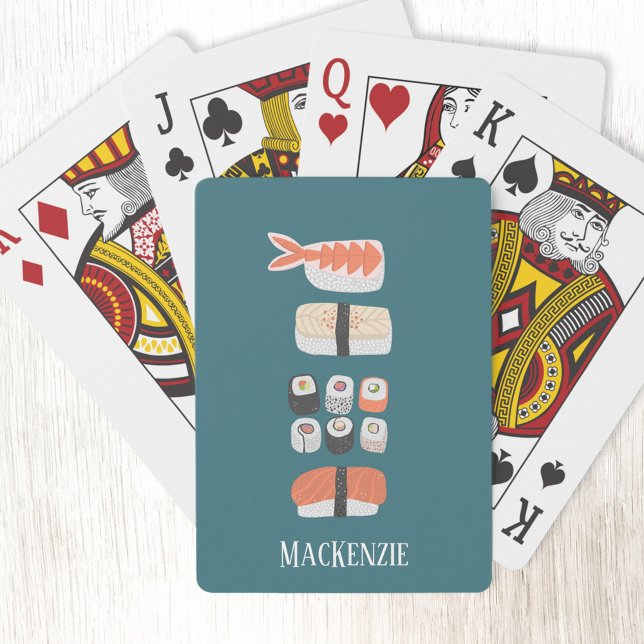 Baraja De Cartas Nombre del sushi (Japanese sushi personalized custom name playing cards)