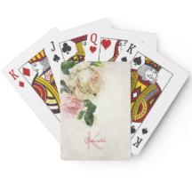 Nombre elegante Monograma Rubor Rosas de color de 