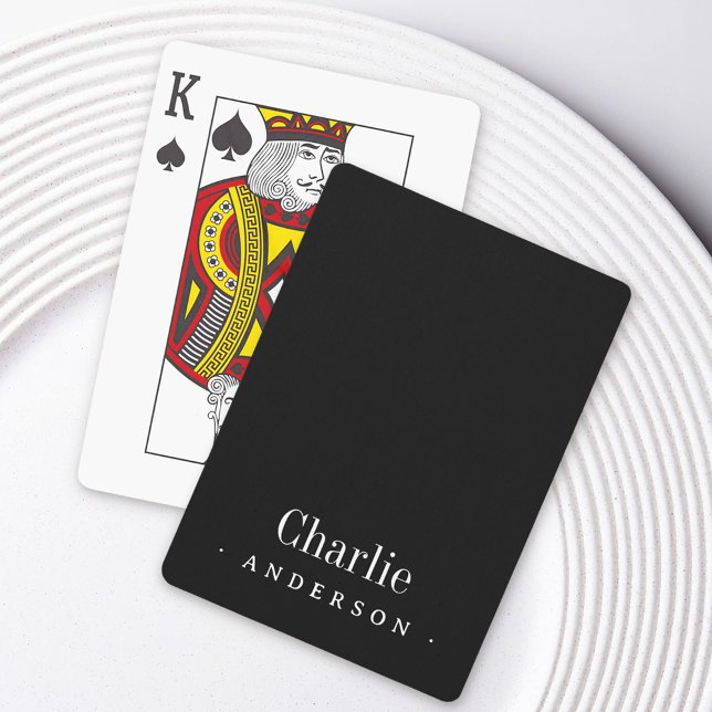 Baraja De Cartas Nombre elegante y apellido negro (Elegant name and surname black poker cards)