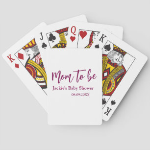 Baraja De Cartas nombre fecha de la ducha de bebé futura mamá rosa 