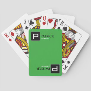 Baraja De Cartas nombre/inicial personalizados del monograma en
