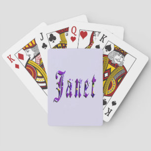 Baraja De Cartas Nombre Janet Floral Púrpura, 