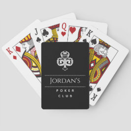 Baraja De Cartas Nombre masculino elegante negro y blanco del club 