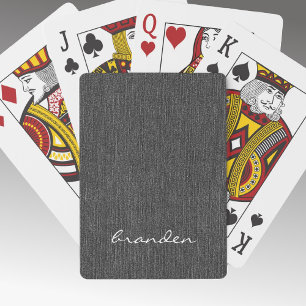 Baraja De Cartas Nombre minimalista moderno con estampado de denim
