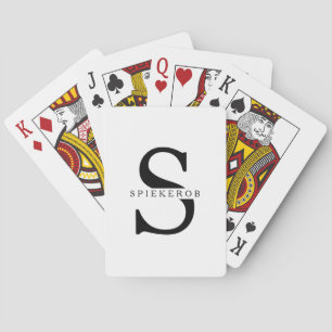 Baraja De Cartas Nombre Minimalista moderno personalizado negro