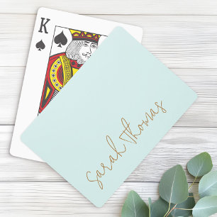 Baraja De Cartas Nombre moderno escrito a mano aqua dirección de re