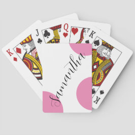 Baraja De Cartas Nombre moderno lindo grandes puntos de polka rosa
