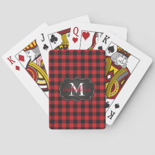 Baraja De Cartas Nombre Monogramado De Búfalo Con Estilo Moderno