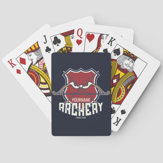 Baraja De Cartas NOMBRE Personalizado Archery Sports Flecha de arco (Reverso)