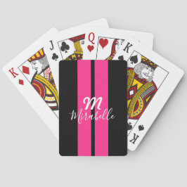 Baraja De Cartas Nombre personalizado Banda de Carreras rosa calien