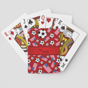 Baraja De Cartas Nombre personalizado bandera de fútbol americano r