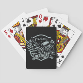 Baraja De Cartas NOMBRE Personalizado Biker Skull Wings Motorcycle 