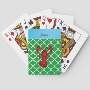 Baraja De Cartas Nombre personalizado bogavante verde marroquí