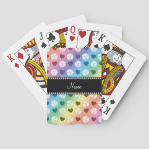 Baraja De Cartas Nombre personalizado: bolas de voleibol arco iris 