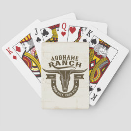 Baraja De Cartas NOMBRE Personalizado Bull Steer Skull Western Ranc