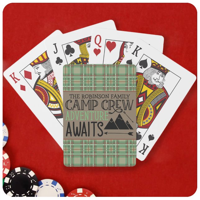 Baraja De Cartas NOMBRE personalizado Cabina Camping Adventure (Subido por el creador)