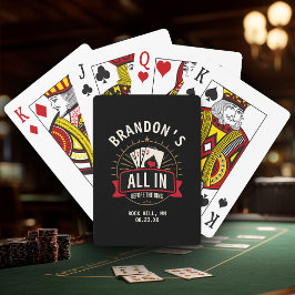 Baraja De Cartas Nombre Personalizado Casino Fiesta de Soltero Negr