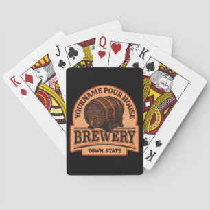 Baraja De Cartas NOMBRE personalizado Cervecería de carne de roble 