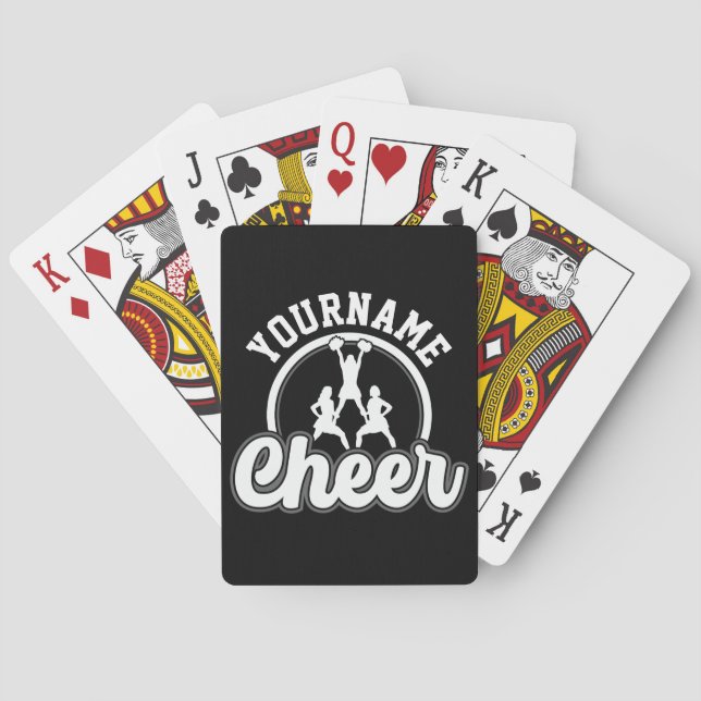 Baraja De Cartas NOMBRE Personalizado Cheer equipo Varsity CheerLea (Reverso)
