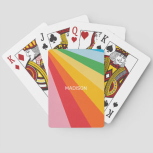 Baraja De Cartas Nombre personalizado Colores arcoiris