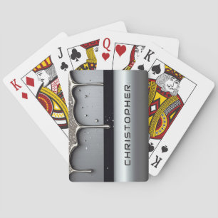 Baraja De Cartas Nombre personalizado con metal líquido que gotea