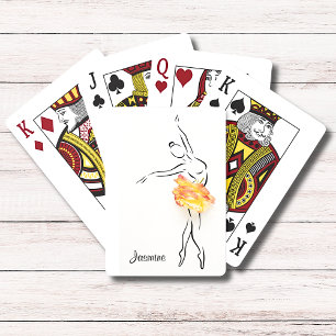 Baraja De Cartas Nombre personalizado de bailarina de ballet Rosa B