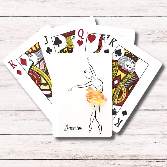 Baraja De Cartas Nombre personalizado de bailarina de ballet Rosa B (Subido por el creador)