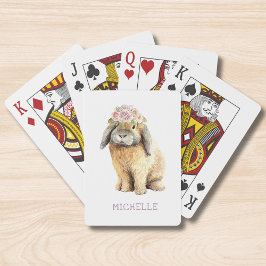 Baraja De Cartas Nombre personalizado de Conejo de Conejo de Conejo