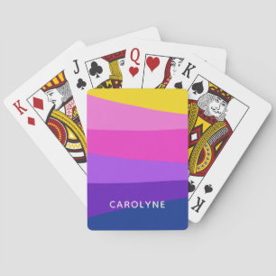 Baraja De Cartas Nombre personalizado de diseño ondulado simple y m