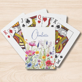 Baraja De Cartas Nombre personalizado de flor silvestre colorida