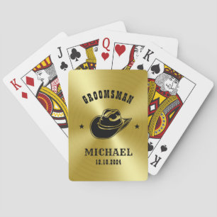 Baraja De Cartas Nombre personalizado de Groomsmen, Gorra de Cowboy