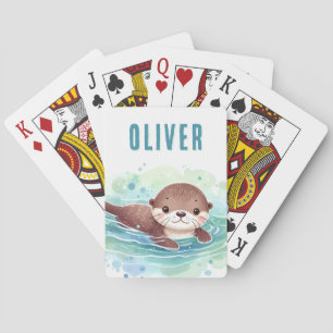 Baraja De Cartas Nombre personalizado de Ilustracion de Otter