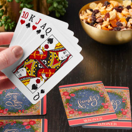 Baraja De Cartas Nombre personalizado de la floral moderna de moda 