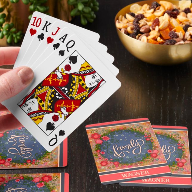 Baraja De Cartas Nombre personalizado de la floral moderna de moda  (Subido por el creador)