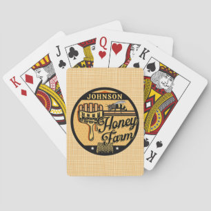 Baraja De Cartas NOMBRE personalizado de la granja de miel de abeja