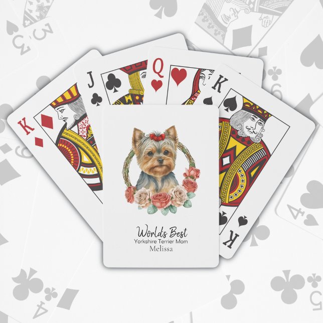 Baraja De Cartas Nombre personalizado de la mejor madre del perro d (World's Best Yorkie Mom!)