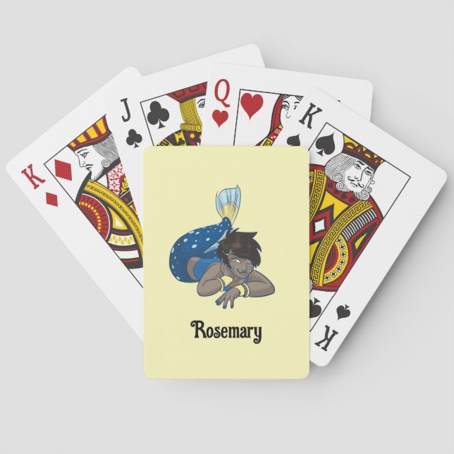 Baraja De Cartas Nombre personalizado de Lady mermaid (Reverso)