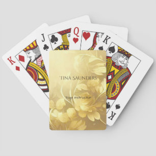 Baraja De Cartas Nombre personalizado de las flores de oro de yoga