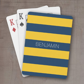 Baraja De Cartas Nombre personalizado de las franjas de rugby amari