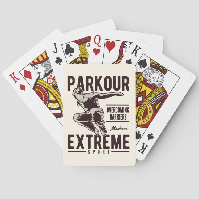 Baraja De Cartas Nombre personalizado de PARKOUR (Reverso)