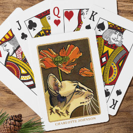 Baraja De Cartas Nombre personalizado del gato oriental de la amapo