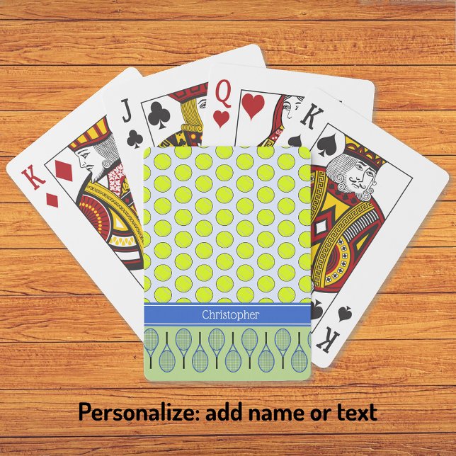 Baraja De Cartas Nombre personalizado del patrón azul del tenis (Subido por el creador)