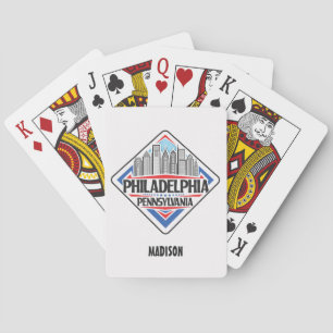 Baraja De Cartas Nombre personalizado Filadelfia Pennsylvania