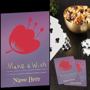 Baraja De Cartas Nombre personalizado, flor roja mágica, púrpura bk