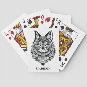 Baraja De Cartas Nombre personalizado Gato ornamental
