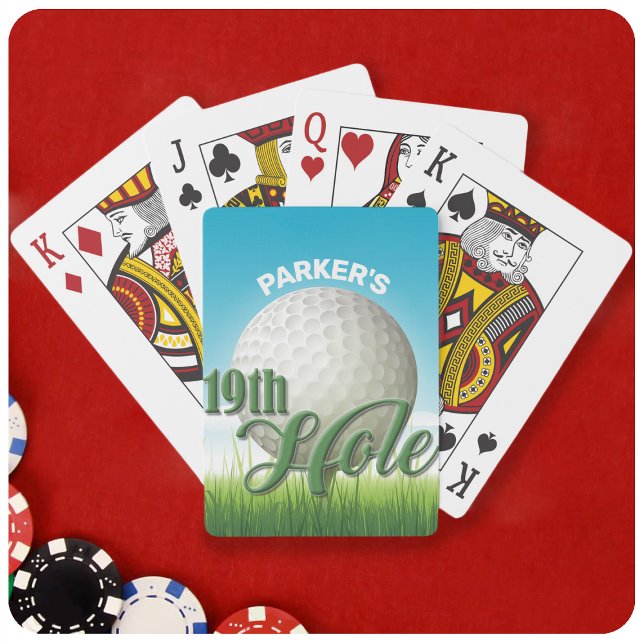 Baraja De Cartas NOMBRE personalizado Golfer Golf Pro Ball 19th Hol (Subido por el creador)