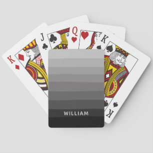 Baraja De Cartas Nombre personalizado gris negro simple y moderno
